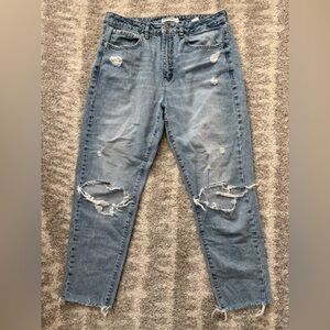 Distressed Blue Mom Jeans